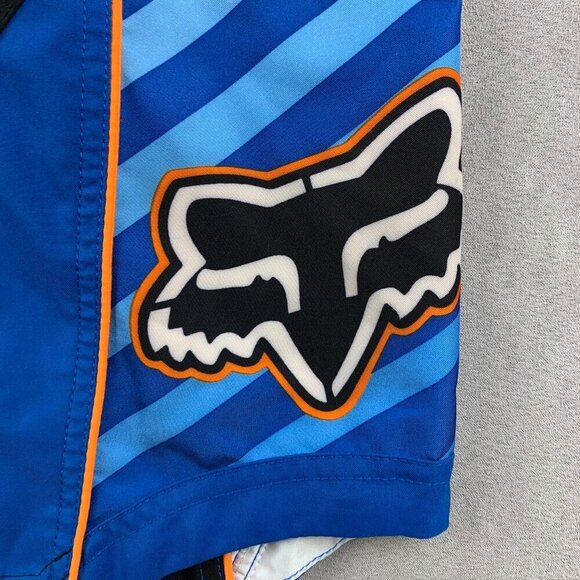 Fox Racing Mens Motocross Shorts 32 Blue Colorblock Cargo Zip Pockets Biking MTB - Picture 2 of 14